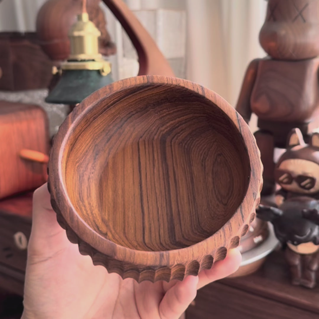 WoodKing Handcrafted Burmese Teak Bowl