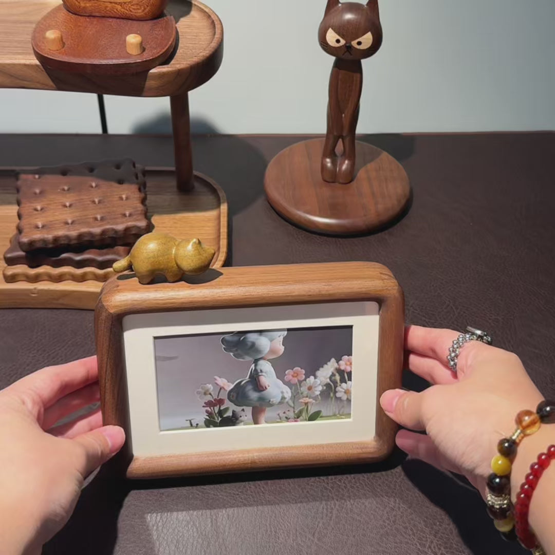 Kitty Walnut Photo Frame