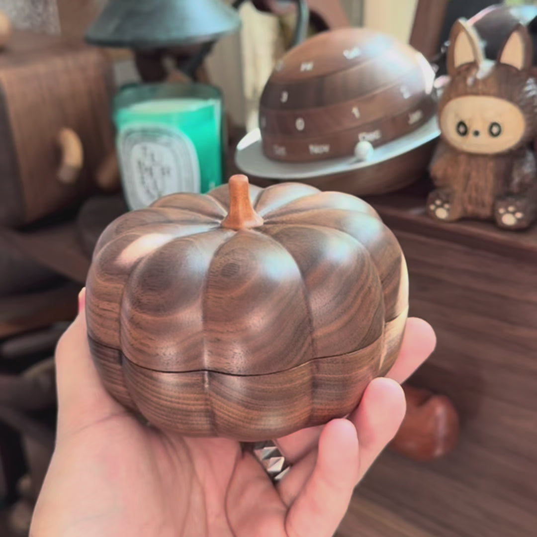 Handmade Pumpkin Walnut Jewelry Box