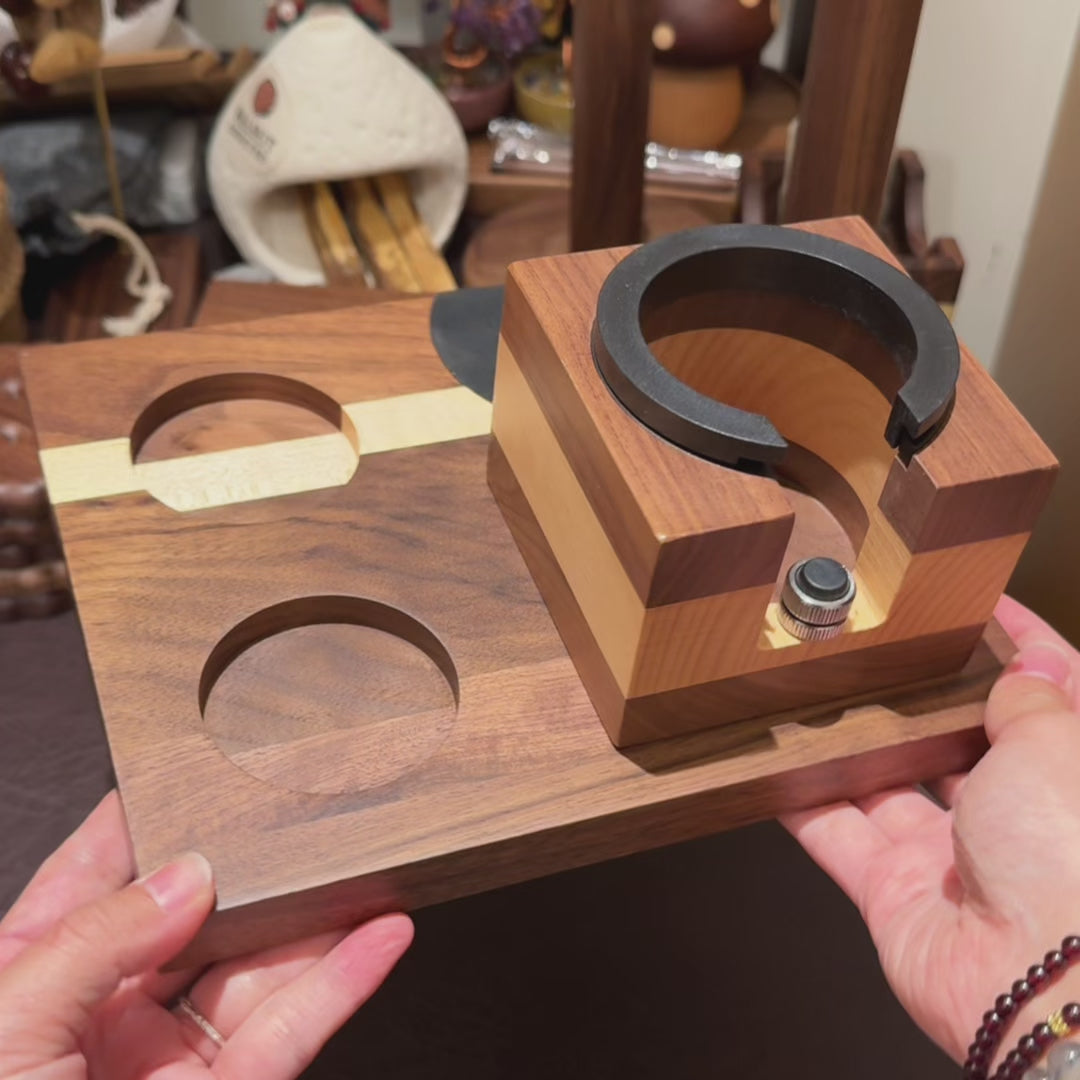 Mora Walnut Espresso Tamping Station