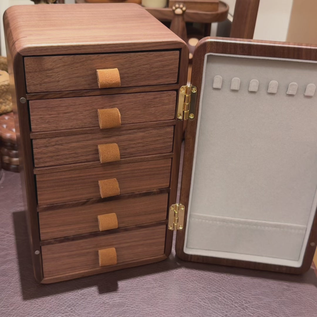 Prestige Walnut Jewelry Organizer Chest