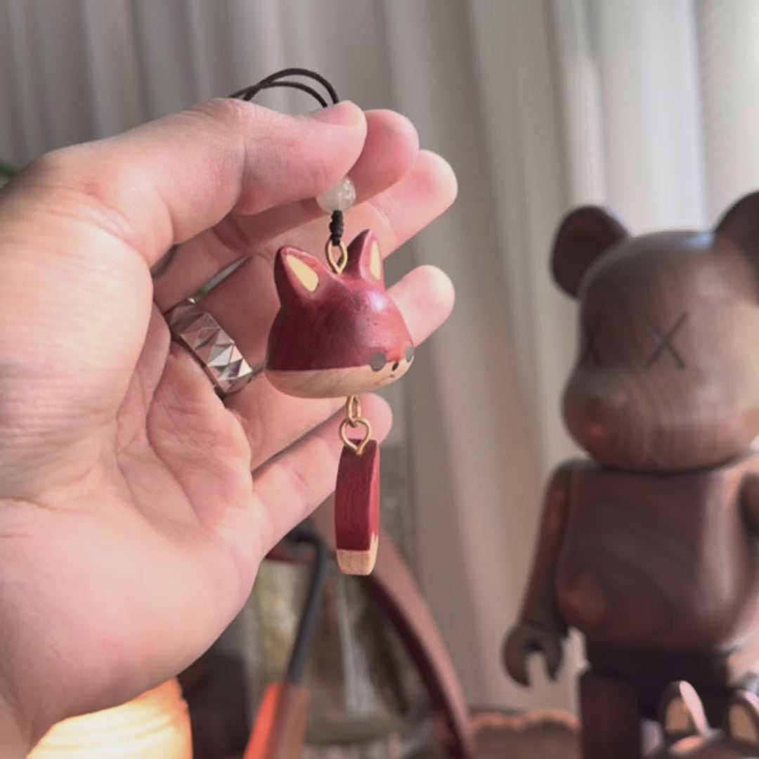 Fox Wooden Keychains & Necklace