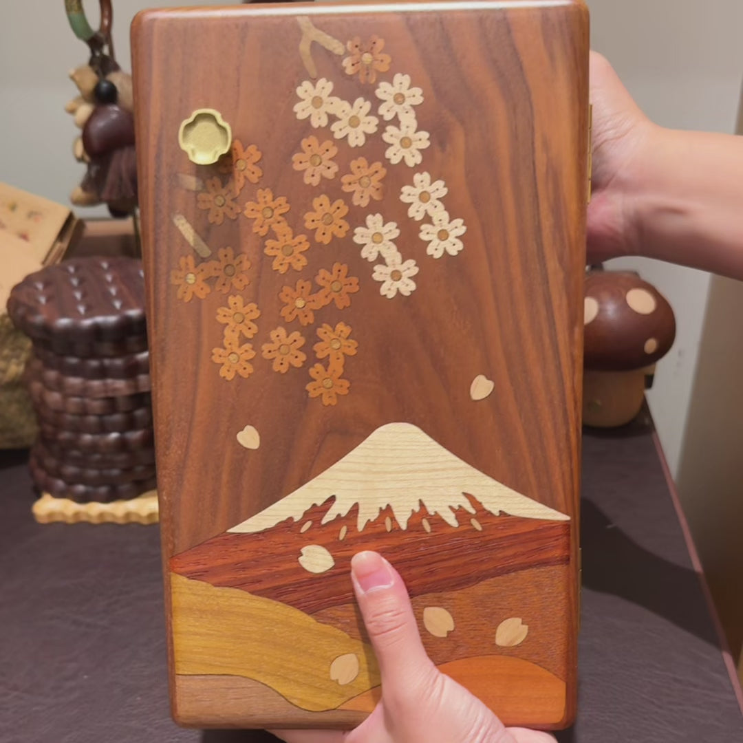 Floral Walnut Multi-Drawer Jewelry Organizer