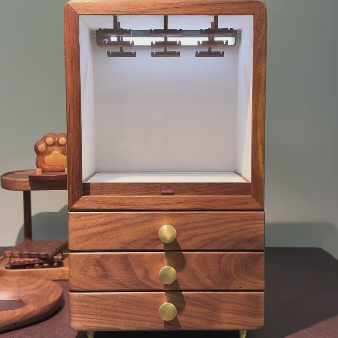 Lunaris Solid Walnut Jewelry Box