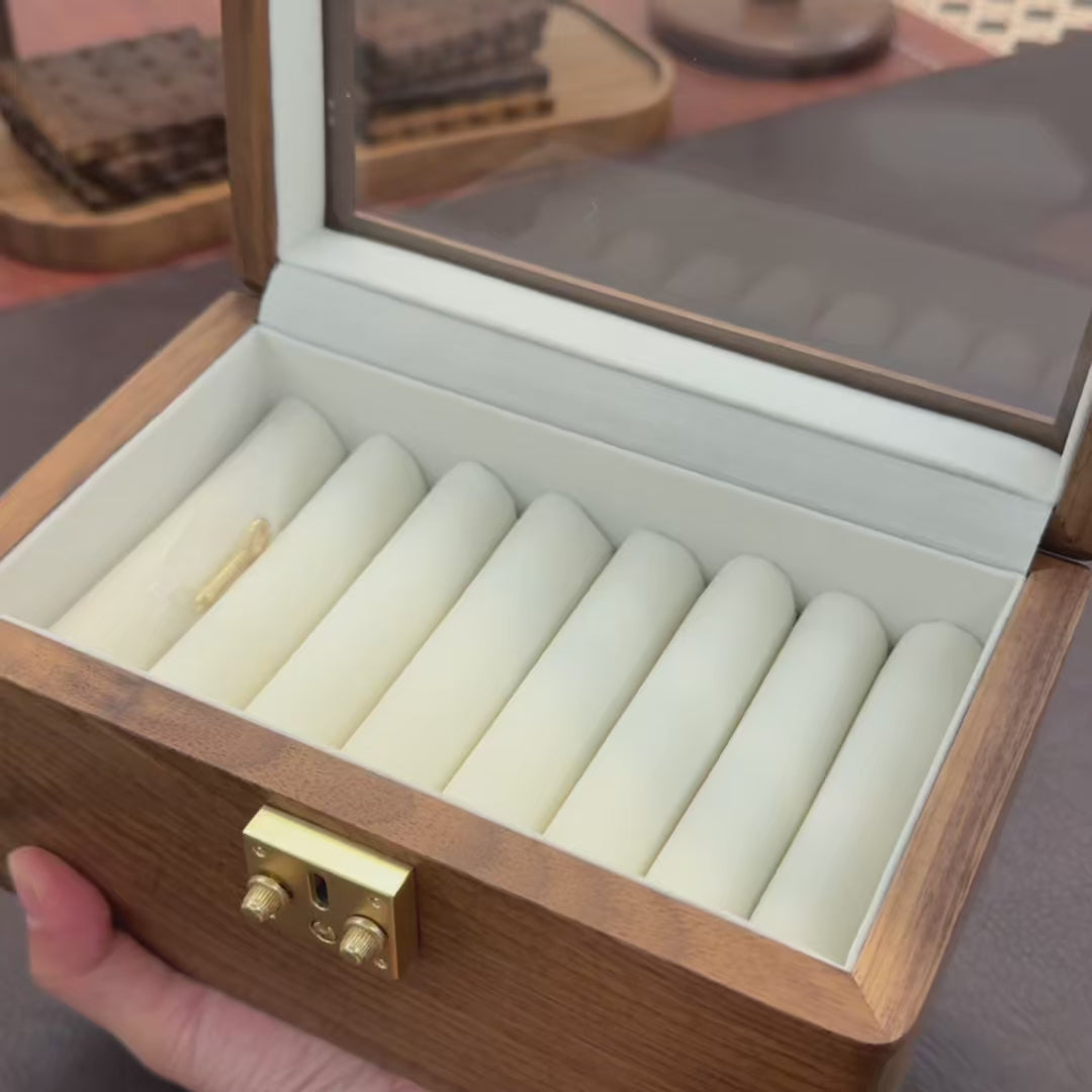 Nova Minimalist Walnut Bangles Jewelry Box