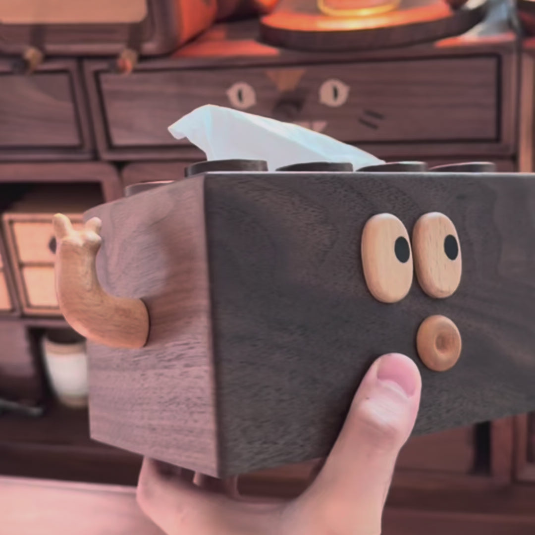 Pouty Walnut Tissue Box