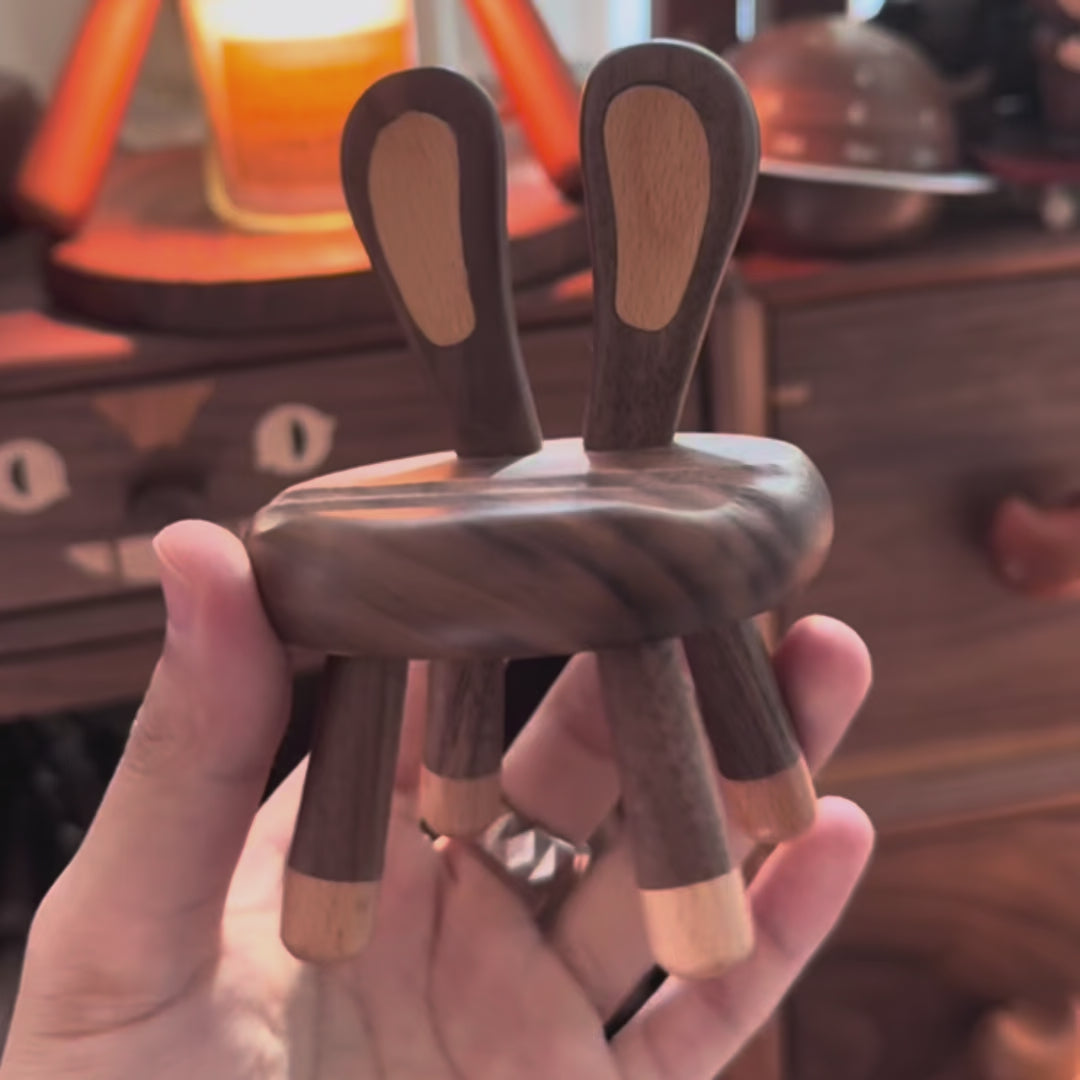 Bunny Walnut Phone Stand