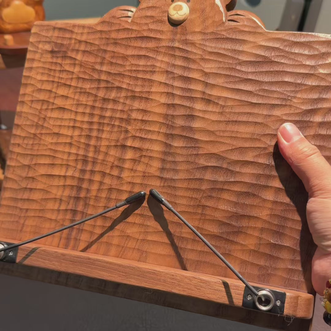 Bearly Adjustable Wooden Reading & iPad Holder