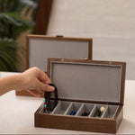 retro walnut jewelry storage box