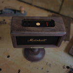 retro walnut platform for marshall audio