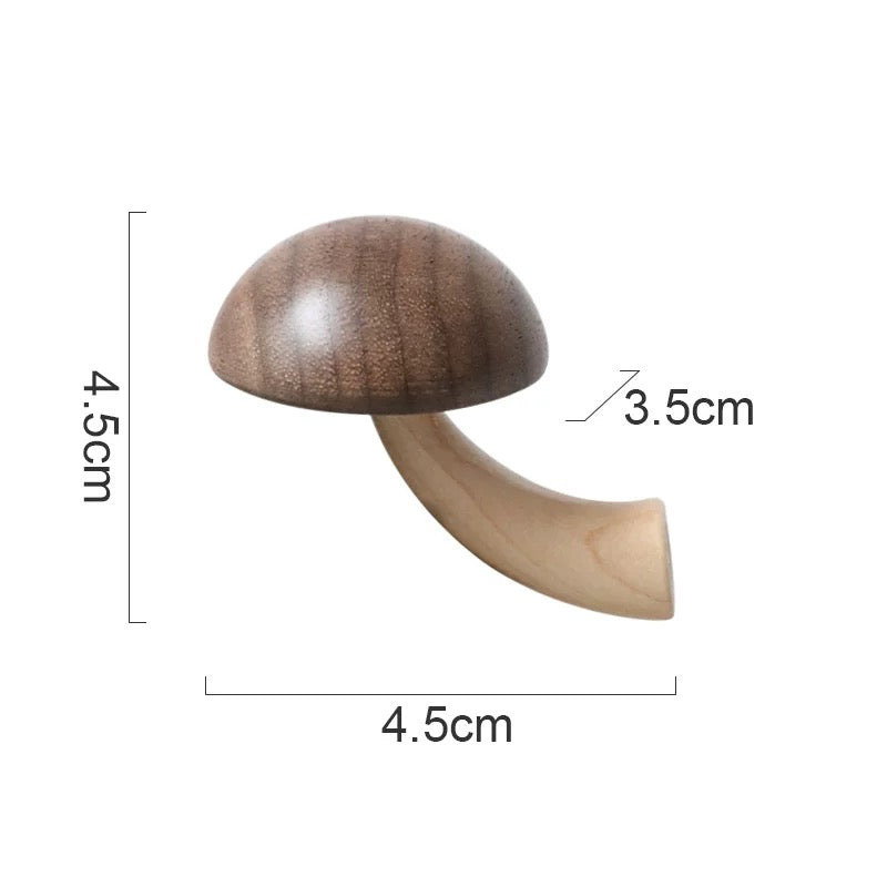 wooden mushroom magnet