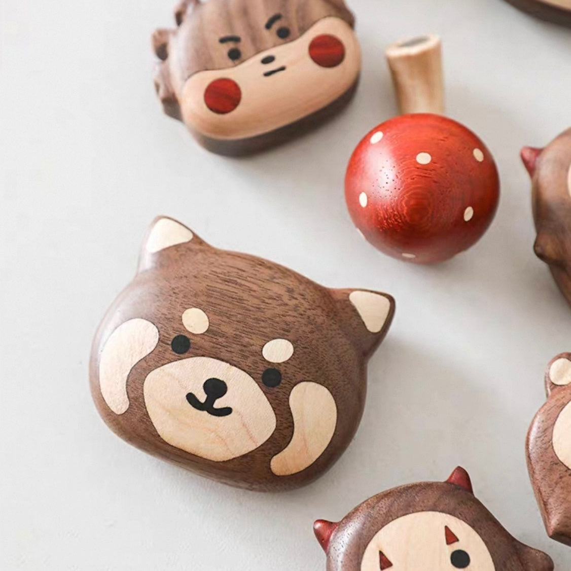 solid wood animal magnets