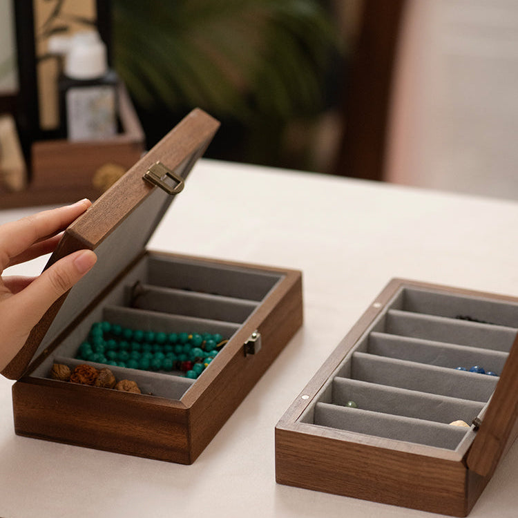 sparkle retro black walnut jewelry box