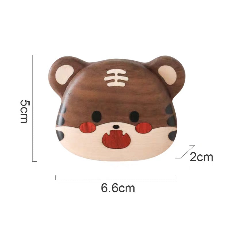 tiger wooden fridge magnet