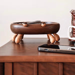 unique walnut crab catchall tray