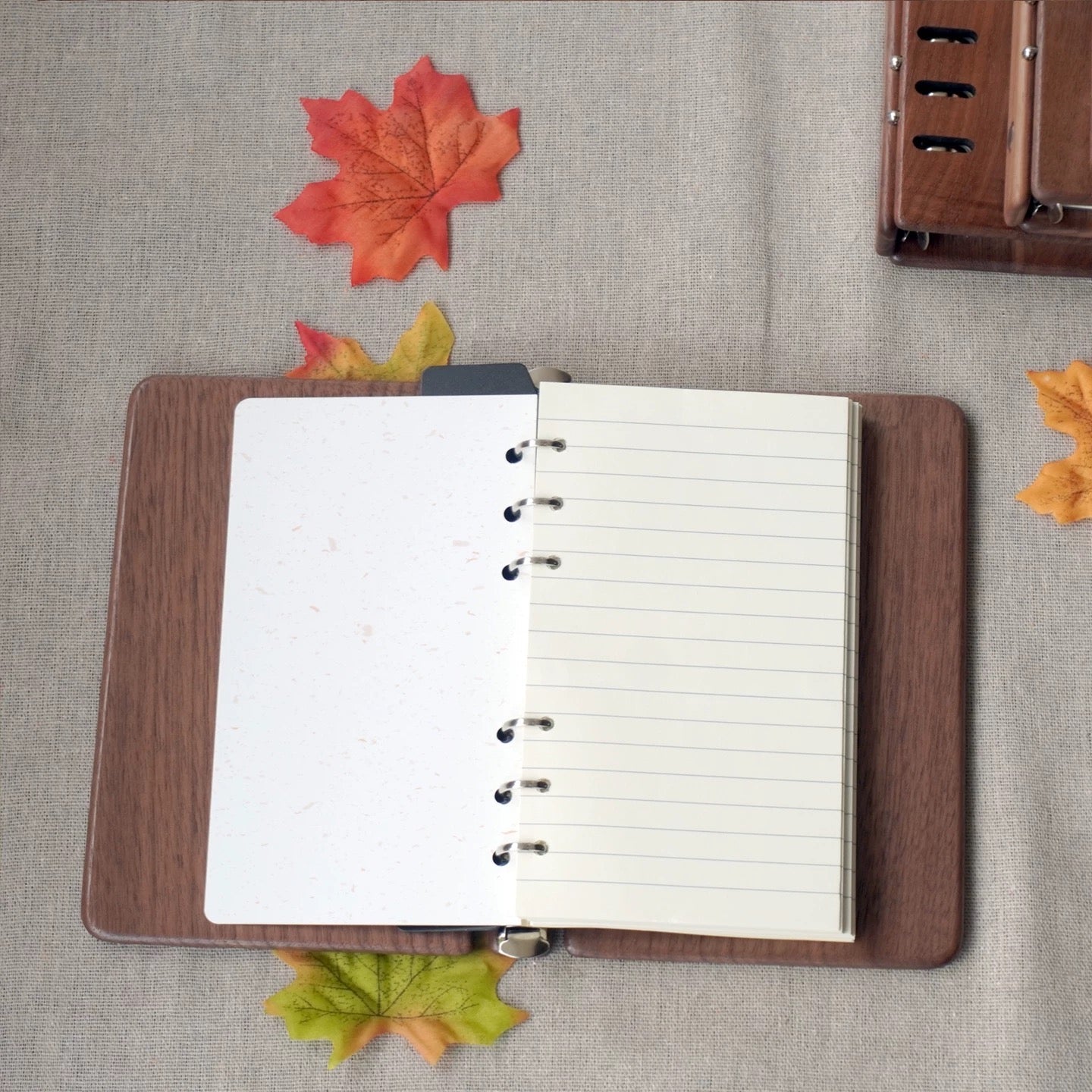 walnut binder notebook