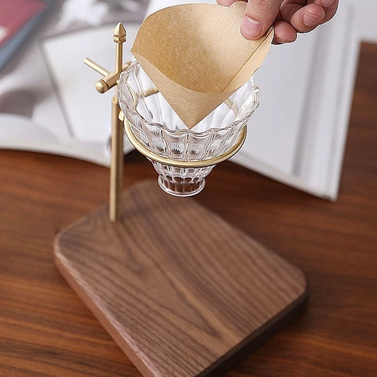 walnut coffee dripper stand