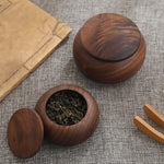 walnut tea canister