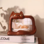 wooden cat photo frame