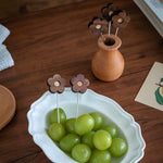 wooden fruit picks set