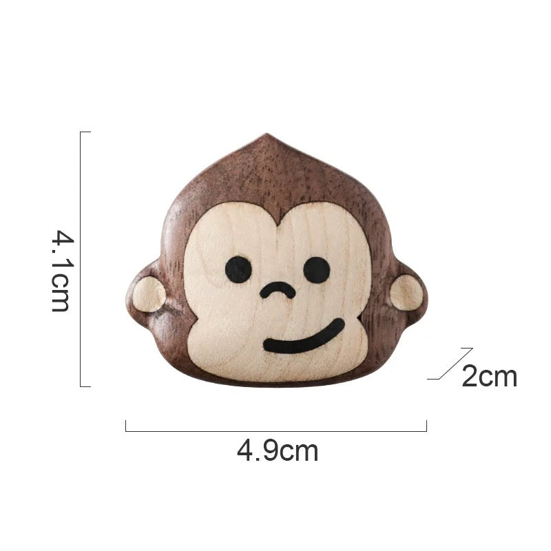 wooden monkey magnet