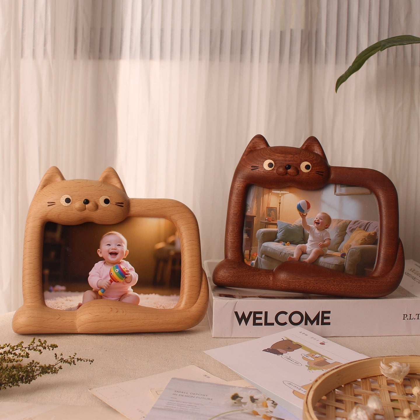 wooden pet picture frame